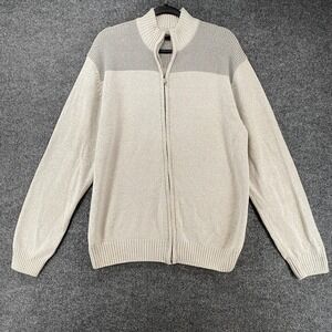 Method Sweater Mens 2XL Gray Full Zip Knit Business Casual Office Preppy Career